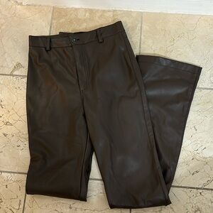 Motel Rocks Brown Leather Pants